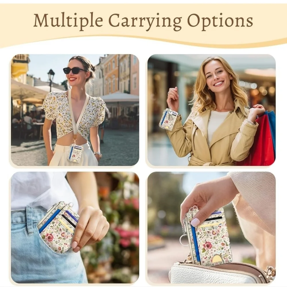 Floral Card Organizer with ID Window